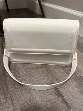 Source Unknown White Structured Top-Handle Shoulder Bag